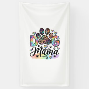 Hond Mama Poot Luipaard Regenboog Waterverf Harten Spandoek