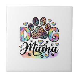 Hond Mama Poot Luipaard Regenboog Waterverf Harten Tegeltje