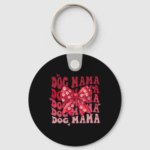 Hond Mama Valentijn Coquette Strik Hond Moeder Val Sleutelhanger
