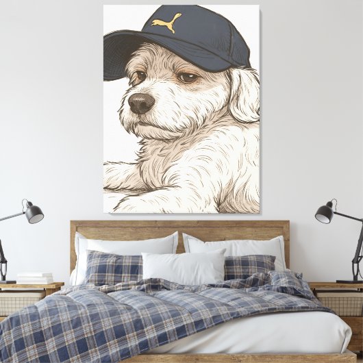 Hond Max Canvas Afdruk (Insitu (Slaapkamer))