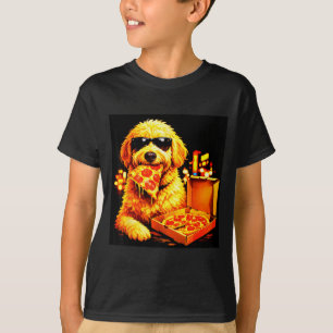 Hond meme goldendoodle meme met zonnebril eet t-shirt