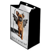 hond met bakboord medium cadeauzakje (Voorkant Gekanteld)