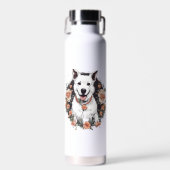 Hond met bloem waterfles (Voorkant)