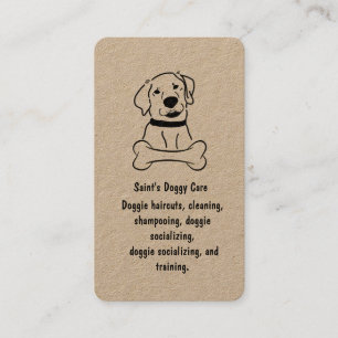 Hond met Bone Kraft Papier Visitekaartje