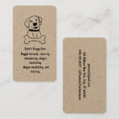 Hond met Bone Kraft Papier Visitekaartje (Voorkant / Achterkant)