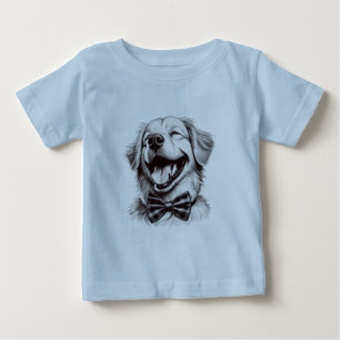 hond met boog stropdas lachen