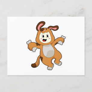 Hond met bot als konijn briefkaart