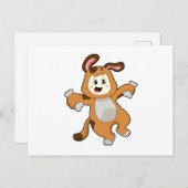 Hond met bot als konijn briefkaart (Voorkant / Achterkant)