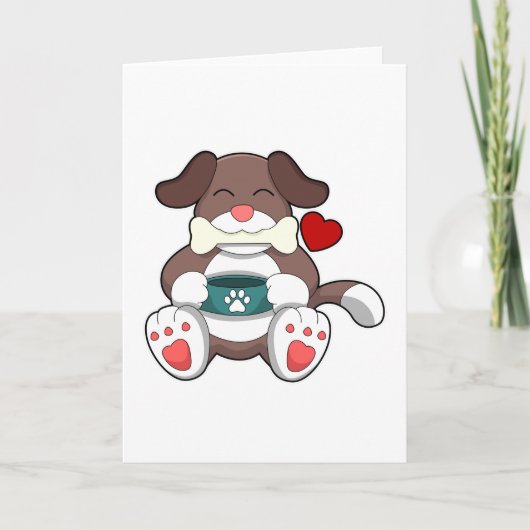 Hond met bot kaart (Voorkant)