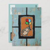 hond met briefkaart ballonnen (Voorkant / Achterkant)