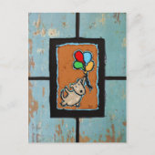 hond met briefkaart ballonnen (Voorkant)