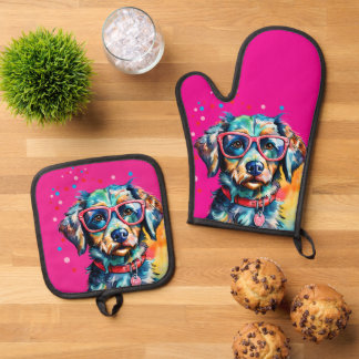 Hond met Bril Ovenwant & Pannenlap Set