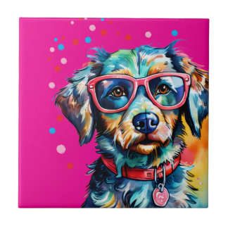 Hond met Bril Tegeltje