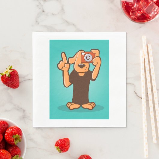 Hond met camera servet