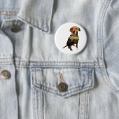 hond met dubbele blootstelling ronde button 5,7 cm (In situ)