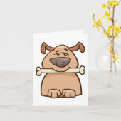 hond met een bot kaart (Gele Bloem)