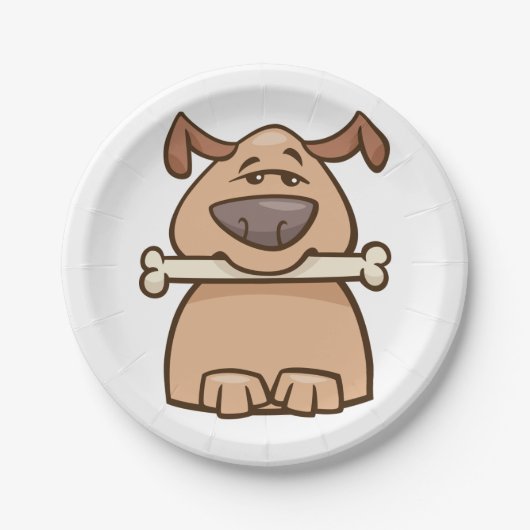 hond met een bot papieren bordje (Voorkant)