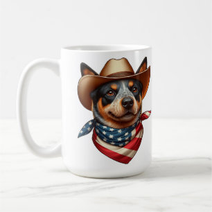 Hond met een Pet en Amerikaanse vlag Bandana Koffiemok