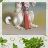  hond met een Pistool Theedoek (Gevouwen)