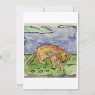 Hond met een steen Wenskaart Kaart