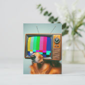 Hond met een  tv-gezicht briefkaart (Staand voorkant)