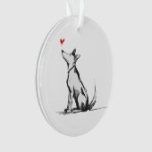 Hond met Hart – Minimalistische Liefde Dierenschet Ornament (voorkant)