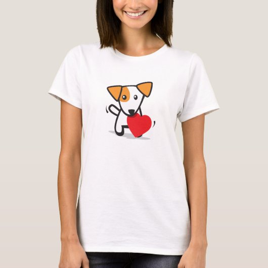 Hond met hart t-shirt (Voorkant)