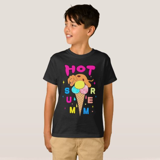 Hond met ijs t-shirt (Voorkant volledig)