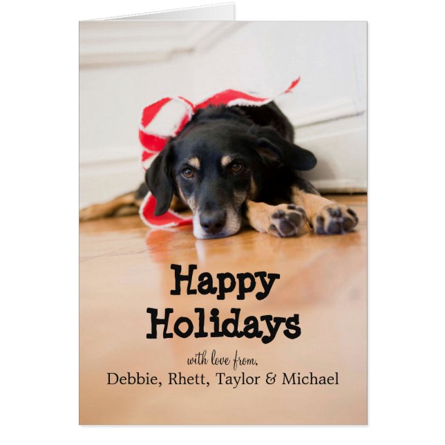 Hond met kerstlinten (Voorkant)