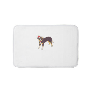 Hond met kerstmuts - Grappige kerst Badmat