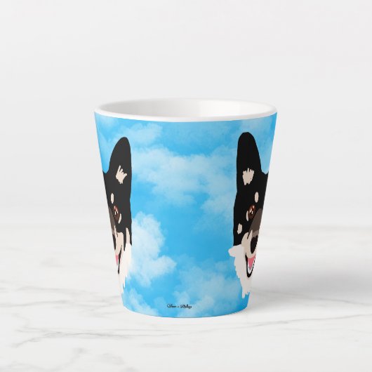 hond met lucht latte mok (Voorkant)