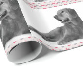 Hond met mooie harten cadeaupapier (Rol Hoek)