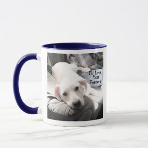 Hond met pap Valentijnsdag Blue Forever Love Mok