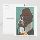 hond met Pet en monocle Briefkaart (Voorkant / Achterkant)