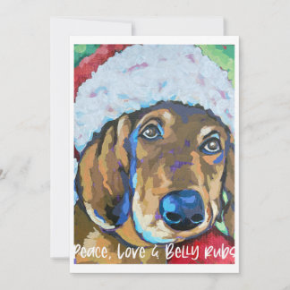 Hond met Santa Hat vakantiebriefkaart Notitiekaartje