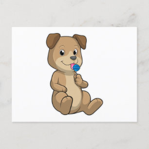 Hond met snoepjes Lollypop Briefkaart