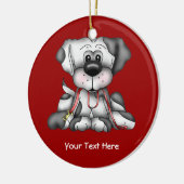 Hond met uitloop () keramisch ornament (Links)