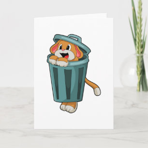 Hond met vuilnisbak kaart