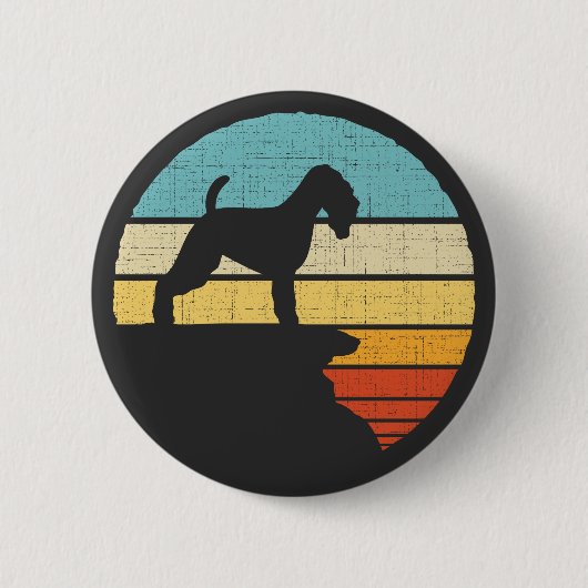 hond met zachte beklede wieltjes ronde button 5,7 cm (Voorkant)