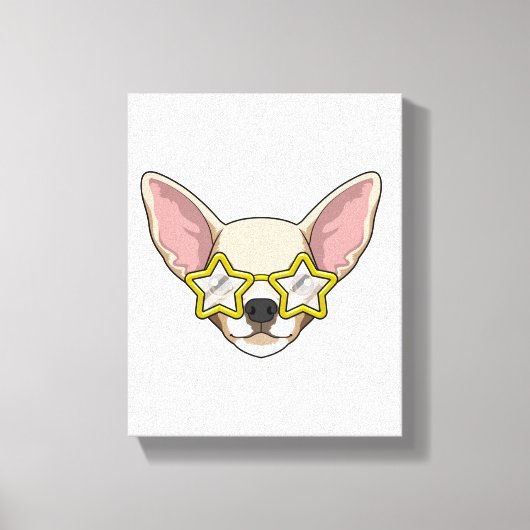 hond met zonnebril canvas afdruk (Voorkant)