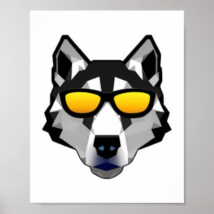 Hond met zonnebril - Siberian Husky Poster