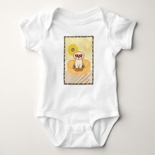 Hond met Zonnebril Tijgerprint Romper (Voorkant)