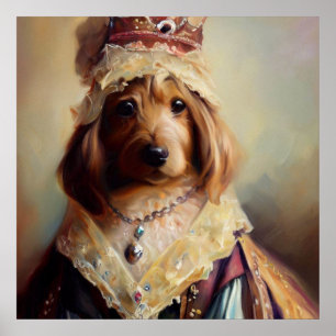 Hond middeleeuwse prinses poster