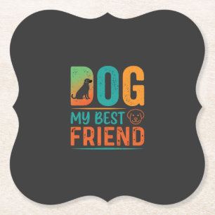 Hond Mijn Beste Vriend Retro Design Kartonnen Onderzetters