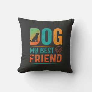 Hond Mijn Beste Vriend Retro Design Kussen