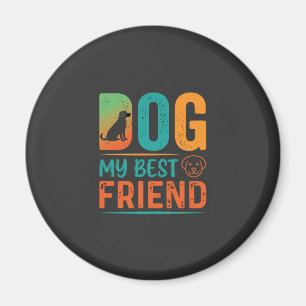 Hond Mijn Beste Vriend Retro Design Magneet