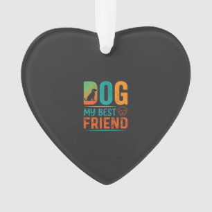 Hond Mijn Beste Vriend Retro Design Ornament