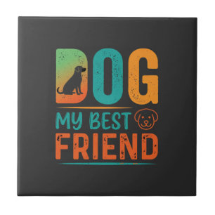 Hond Mijn Beste Vriend Retro Design Tegeltje