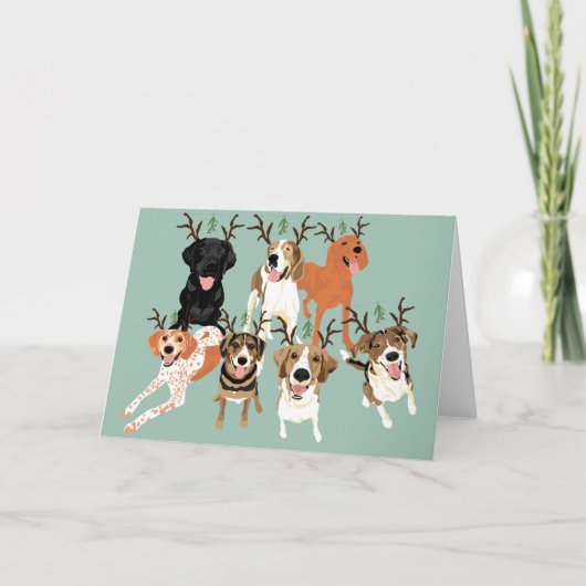 Hond Mistletoe Feestdagen Kaart (Voorkant)