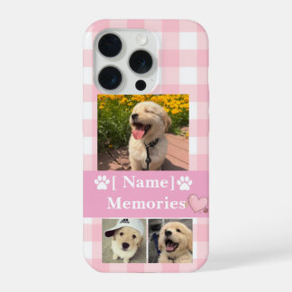 Hond Moeder Aangepaste Naam Foto Collage Herinneri iPhone 15 Pro Hoesje